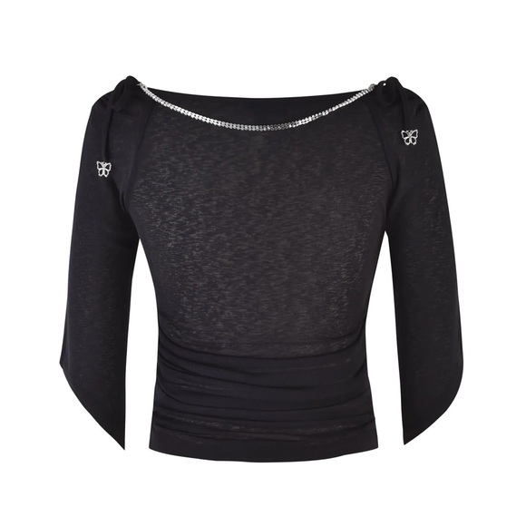 NWT I.AM.GIA Carlotta Cowl Neck Top Black Size XL - Picture 2 of 5